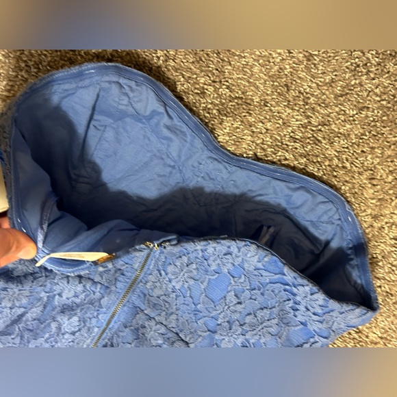 NWT Free People Size (12) Periwinkle Strapless Lace Dress - Picture 11 of 12